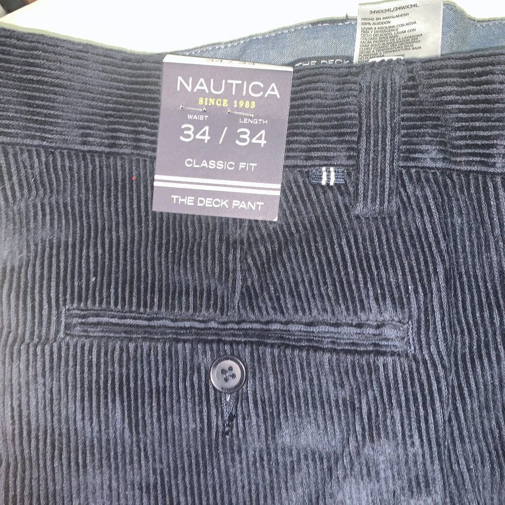 34/34 Navy Corduroy Nautica Pants New With Tags!!